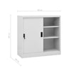Office Cabinet with Sliding Door Light Grey 90x40x90 cm Steel