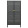 Display Cabinet Anthracite 90x40x180 cm Steel and Tempered Glass