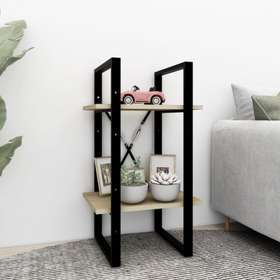 alt="2-Tier Book Cabinet Sonoma Oak 40x30x70 cm Chipboard"
