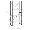 4-Tier Book Cabinet White 80x30x140 cm Chipboard