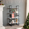 alt="4-Tier Book Cabinet White 80x30x140 cm Chipboard"