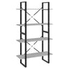4-Tier Book Cabinet Concrete Grey 80x30x140 cm Chipboard