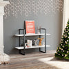 alt="2-Tier Book Cabinet White 100x30x70 cm Chipboard"