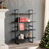 alt="4-Tier Book Cabinet Grey 100x30x140 cm Chipboard"