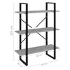 Bookshelf Concrete Grey 80x30x105 cm Chipboard