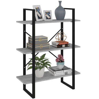 alt="Bookshelf Concrete Grey 80x30x105 cm Chipboard"