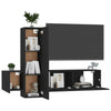 3 Piece TV Cabinet Set Black Chipboard