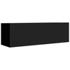 3 Piece TV Cabinet Set Black Chipboard