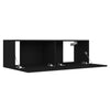 3 Piece TV Cabinet Set Black Chipboard