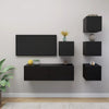 5 Piece TV Cabinet Set Black Chipboard