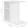 Side Table White 50x30x50 cm Chipboard