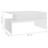 Coffee Table White 90x60x42.5 cm Chipboard