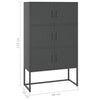Highboard Anthracite 80x35x135 cm Steel
