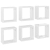 Wall Cube Shelves 6 pcs High Gloss White 30x15x30 cm