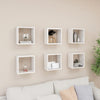 alt="Wall Cube Shelves 6 pcs High Gloss White 26x15x26 cm"