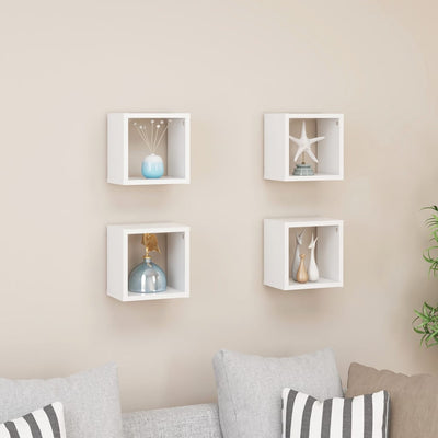 alt="Wall Cube Shelves 4 pcs White 22x15x22 cm"