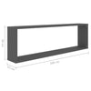 Wall Cube Shelves 6 pcs Grey 100x15x30 cm Chipboard