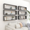 alt="Wall Cube Shelves 6 pcs Grey 100x15x30 cm Chipboard"