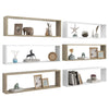 Wall Cube Shelves 6 pcs White&Sonoma Oak 100x15x30 cm Chipboard