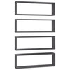 Wall Cube Shelves 4 pcs Grey 80x15x26.5 cm Chipboard