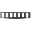 Wall Cube Shelves 4 pcs Grey 80x15x26.5 cm Chipboard