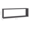 Wall Cube Shelves 4 pcs Grey 80x15x26.5 cm Chipboard