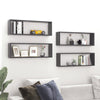 alt="Wall Cube Shelves 4 pcs Grey 80x15x26.5 cm Chipboard"