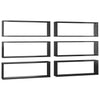 Wall Cube Shelves 6 pcs High Gloss Black 80x15x26.5 cm Chipboard