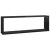 Wall Cube Shelves 6 pcs High Gloss Black 80x15x26.5 cm Chipboard