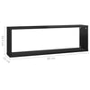 Wall Cube Shelves 6 pcs High Gloss Black 80x15x26.5 cm Chipboard