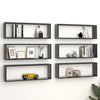 alt="Wall Cube Shelves 6 pcs High Gloss Black 80x15x26.5 cm Chipboard"