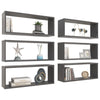 Wall Shelves 6 pcs Grey 60x15x23 cm Chipboard
