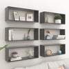 alt="Wall Shelves 6 pcs Grey 60x15x23 cm Chipboard"