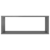 Wall Cube Shelves 6 pcs High Gloss Grey 60x15x23 cm Chipboard