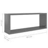 Wall Cube Shelves 6 pcs High Gloss Grey 60x15x23 cm Chipboard