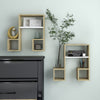 alt="Wall Shelves 2 pcs White and Sonoma Oak 50x15x50 cm Chipboard""