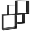 Wall Cube Shelf High Gloss Black 80x15x78.5 cm Chipboard