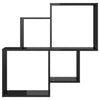 Wall Cube Shelf High Gloss Black 80x15x78.5 cm Chipboard