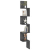 Wall Corner Shelf Grey 20x20x127.5 cm Chipboard