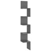 Wall Corner Shelf High Gloss Grey 20x20x127.5 cm Chipboard