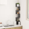 Wall Corner Shelf High Gloss Grey 20x20x127.5 cm Chipboard