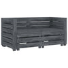 alt="Garden 2-Seater Pallet Sofa Solid Pinewood Grey""