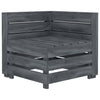 Garden 2-Seater Pallet Sofa Solid Pinewood Grey