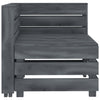 Garden 2-Seater Pallet Sofa Solid Pinewood Grey