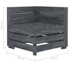 Garden 2-Seater Pallet Sofa Solid Pinewood Grey