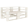 alt="Garden 2-Seater Pallet Sofa White Solid Pinewood"