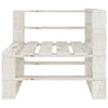 Garden 2-Seater Pallet Sofa White Solid Pinewood