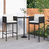 alt="Bar Stools 2 pcs with Cushions Black Poly Rattan"