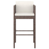 Bar Stools 4 pcs with Cushions Brown Poly Rattan
