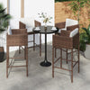 alt="Bar Stools 4 pcs with Cushions Brown Poly Rattan""